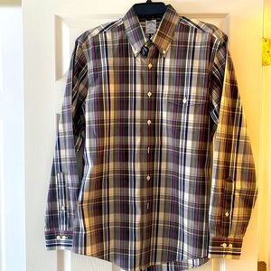 NWOT -Brooks Brothers button-down plaid shirt, medium. Slim fit, cotton, no iron
